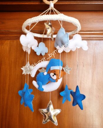 cot mobile in teddy theme for crib
