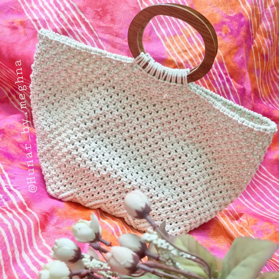 macrame handmade bucket bag