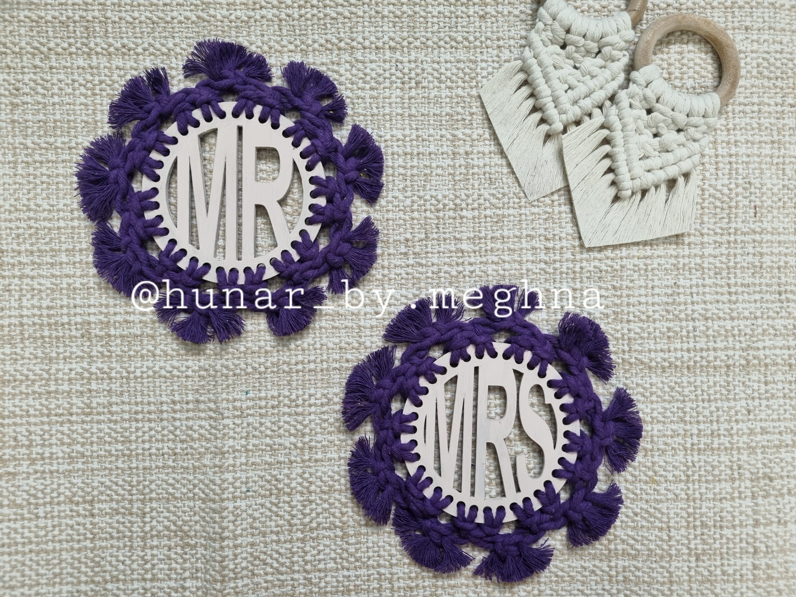 macrame coasters for couple