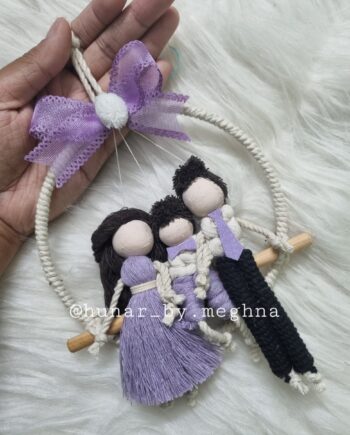macrame doll family hanging