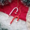 macrame candy cane handcrafted Christmas ornaments