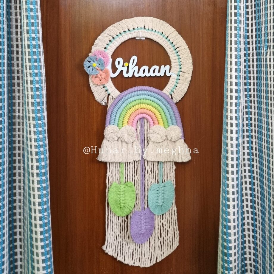 Pastel Rainbow name hanging