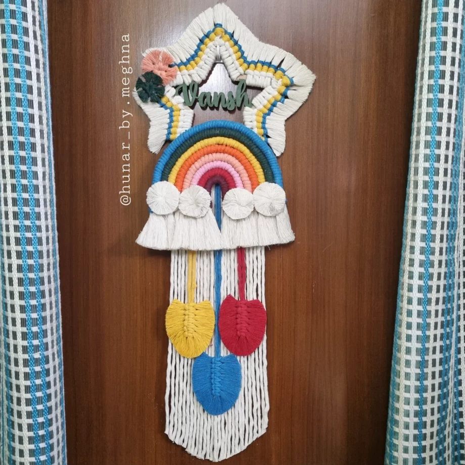 Bright Rainbow name hanging