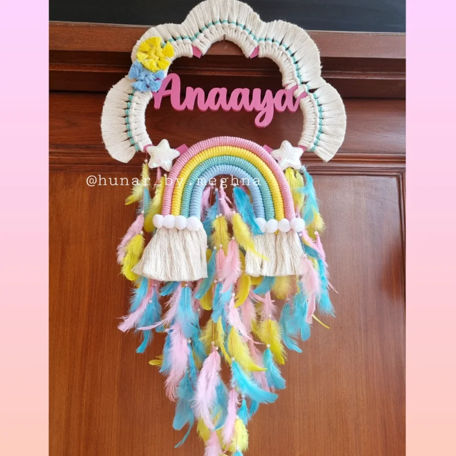 personalized rainbow dreamcatcher