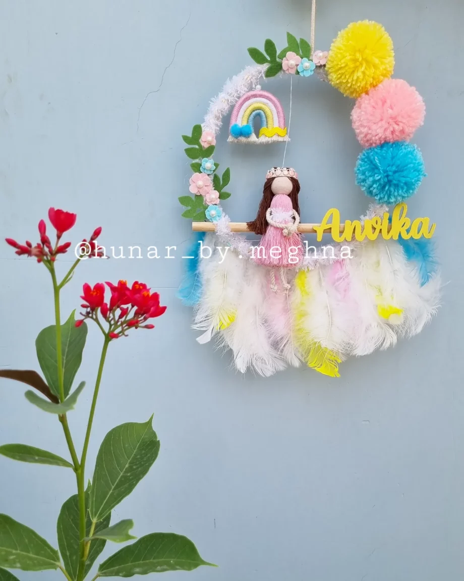 Macrame Wonderland name hanging