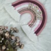 personalized rainbow name hanging macrame