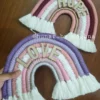 rainbow name hanging macrame