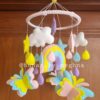 pastel buttery fly baby mobile crib hanging for nursery decor