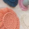macrame pastel coasters bohemian eco friendly