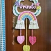 macrame rainbow kids name hanging
