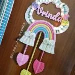 rainbow themed kids name hanging