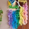 Personalized kids name rainbow dreamcatcher macrame for siblings