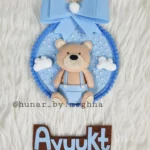 handmade teddy theme name hanging for kids
