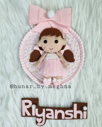 handmade doll theme name hanging for kids