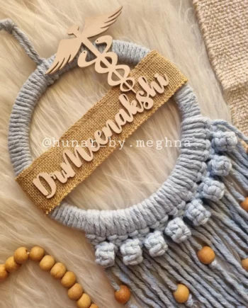 doctors name plate macrame