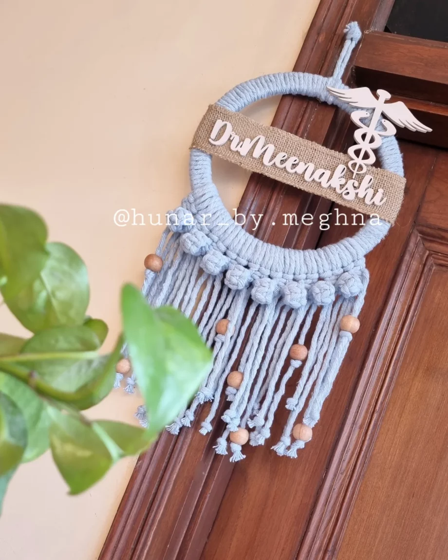 personalised macrame name hanging