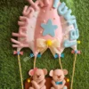teddy on parachute name hanging for kids door