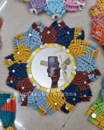 beachy bohemian banjara macrame mandala mirror