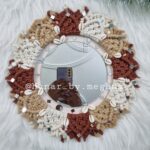 handcrafted macrame mandala mirror in earthy tones
