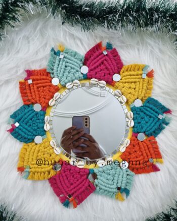 bohemian banjara macrame wall decor mirror hanging