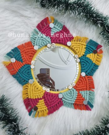 Rajasthani look macrame mandala mirror