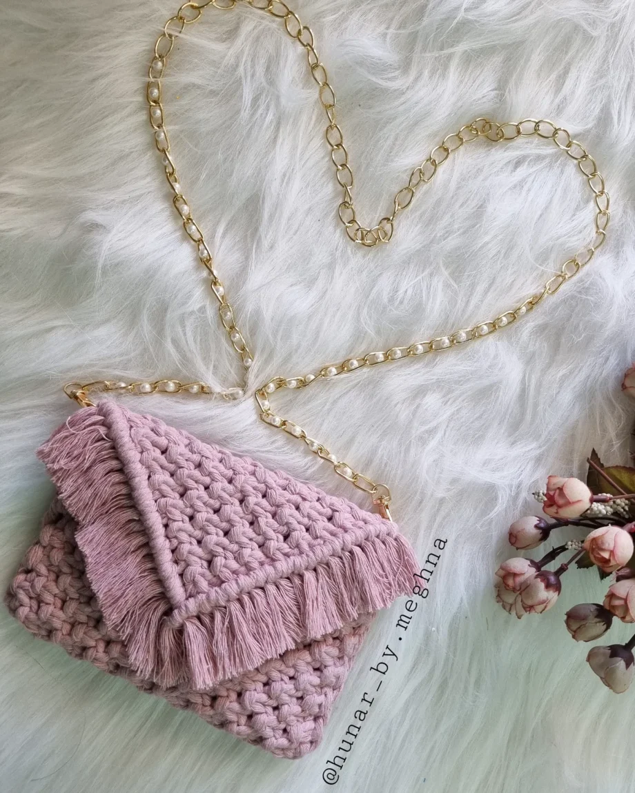 handmade macrame crochet bags