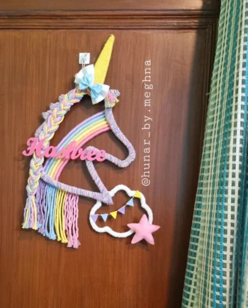 unicorn theme name hanging