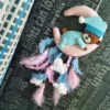 teddy on moon wall hanging mini dreamcatcher