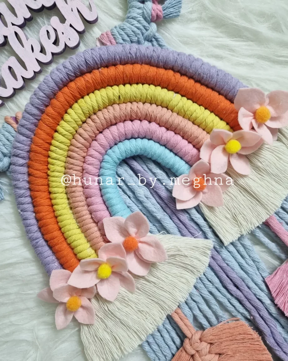 macrame rainbow wall hanging