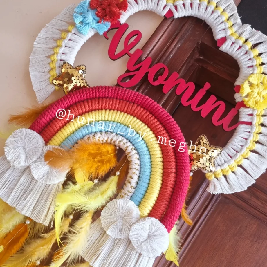 macrame rainbow dreamcatcher