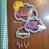 cloud shade rainbow theme hanging name plate