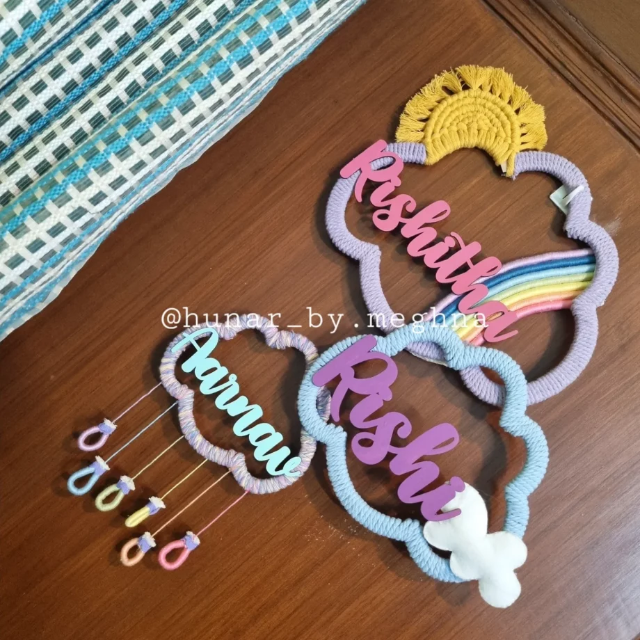 rainbow theme name plate for family