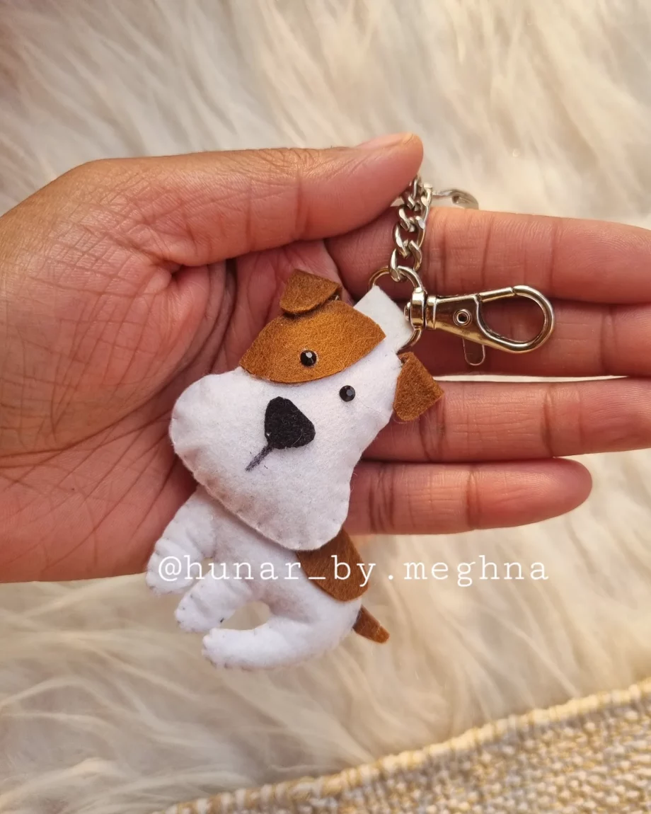 dog keychain charm soft