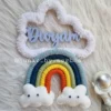 rainbow and cloud name hanging for kids