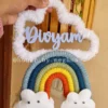 kids name hanging rainbow theme