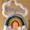 cloud name hanging for kids macrame