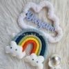 macrame rainbow name hanging for kids