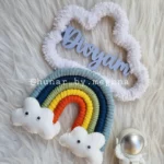 macrame rainbow name hanging for kids