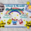 rainbow theme baby stats frame
