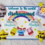 rainbow theme baby stats frame