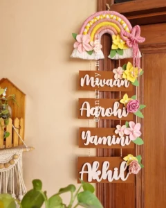 family floral name plate