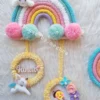 baby frame name plate macrame rainbow