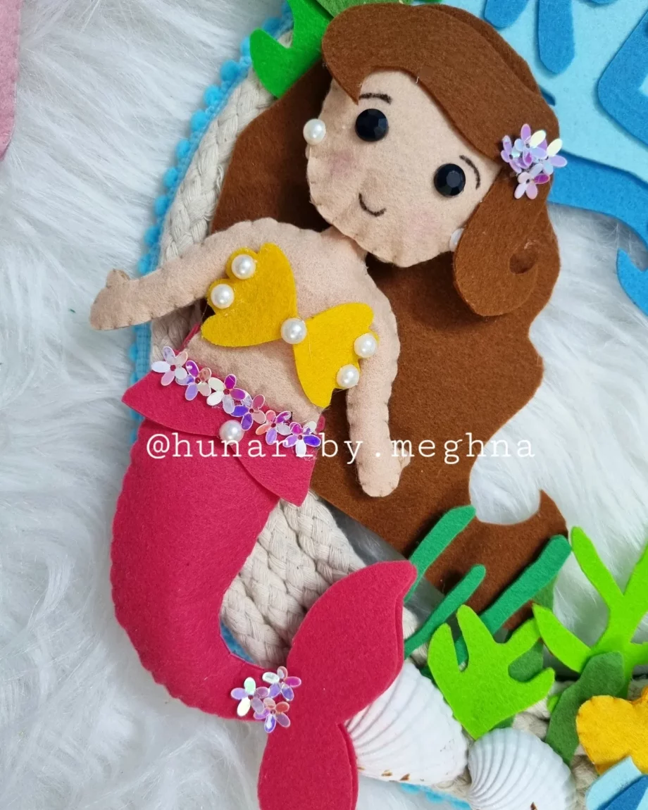 little mermaid theme name hanging