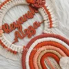 macrame theme rainbow name plates for kids