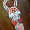 kids name wal hanging in rainbow theme macrame