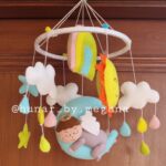 little angel baby mobile with rainbow