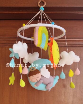 little angel baby mobile with rainbow