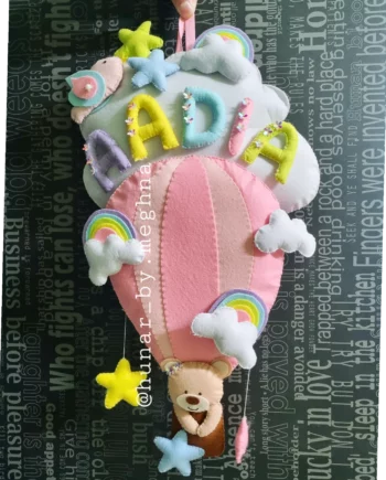 felt teddy name hanging for kids