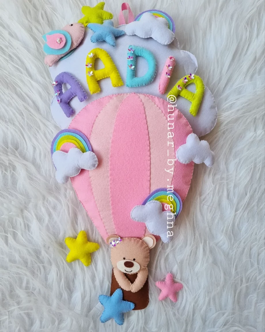 kids name hanging teddy handmade