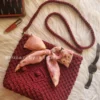macrame shoulder bag with bow